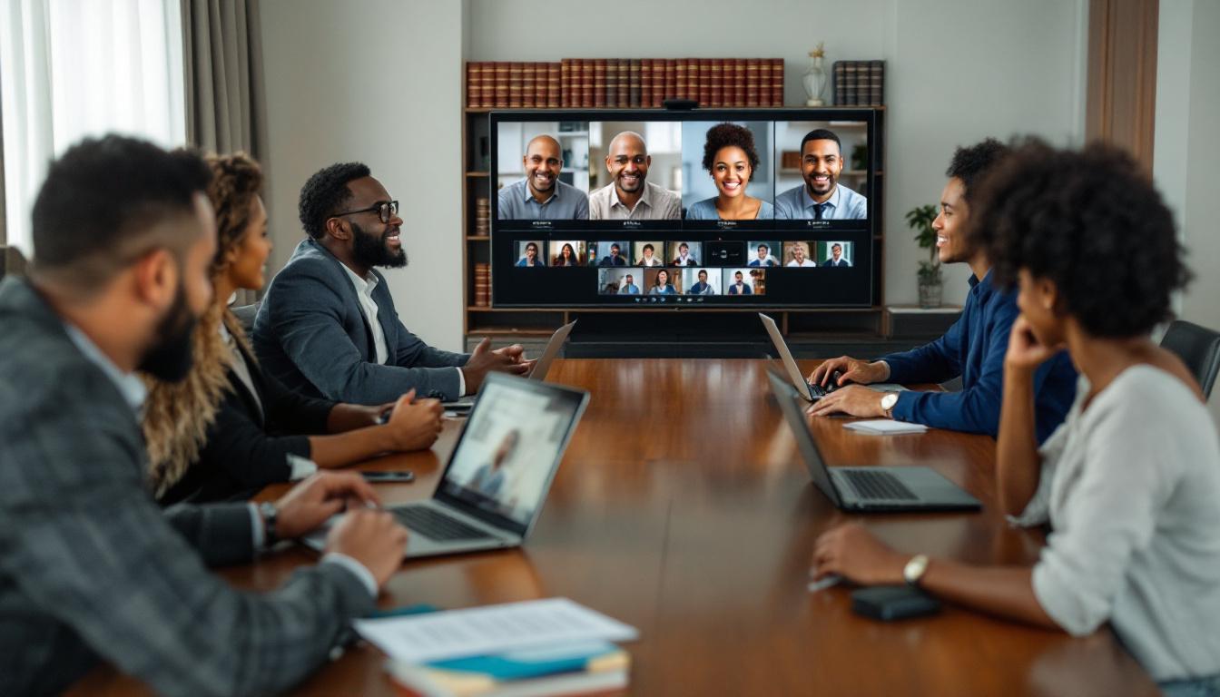 Les participants d'une assemblée générale copropriété en visioconférence